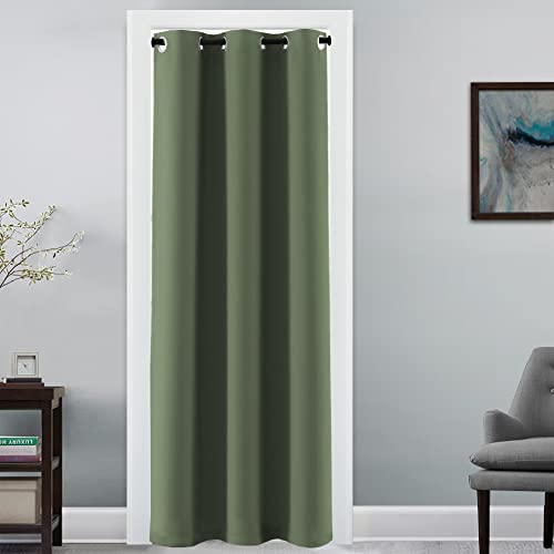 H.VERSAILTEX Doorway Curtain Blackout Closet Door Curtain Room Divider Window Treatment Curtain for Bedroom Thermal Insulated Privacy Drape Soundproof Grommet, 42 x 80 inches, 1 Panel, Bronze Green - color: Bronze Green, size: 42"W x 80"L (Pack of 1)