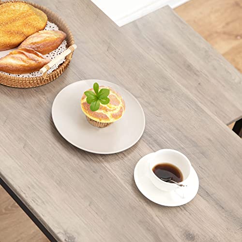 HOOBRO Bar Table and Chairs Set, 47.2” Rectangular Pub Table with 2 Stools for Small Space, 3-Piece Breakfast Set, Sturdy Metal Frame, Easy to Assemble, Greige BG52BT01 - color: Greige + Black
