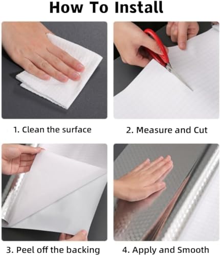Soqool Oil Proof Kitchen Wallpaper Peel and Stick Backsplash Sticker Self Adhesive Contact Paper for Drawer Cabinet Shelf Liner, Waterproof Table/Countertop Cover 15.7" W x 393.7" L - color: Silver-3dcube, size: 15.7"W x 393.7"L