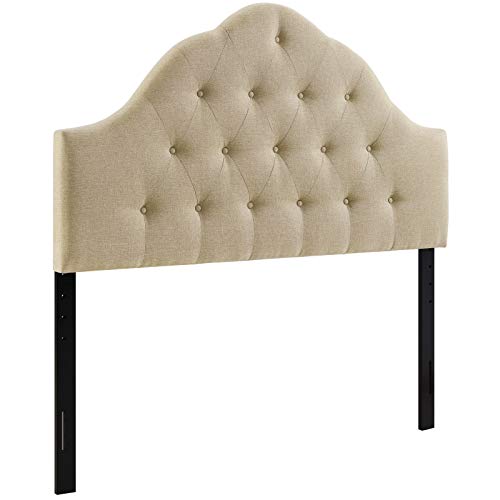 Modway Sovereign Tufted Button Linen Fabric Upholstered Full Headboard in Beige - color: Beige, size: Full