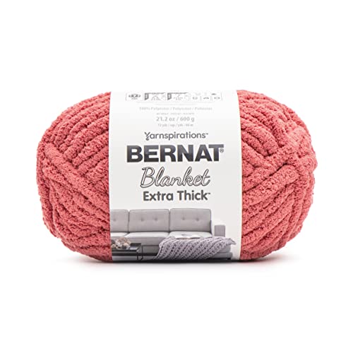 Bernat Blanket Extra Thick Clay Yarn - 1 Pack of 21.12oz/598.74g - 100% Polyester - #7 Jumbo - 72 Yards - Chunky Yarn for Hand Knitting, Crocheting, Crafts & Amigurumi - color: Clay, size: 1 Pack, style: Extra Thick