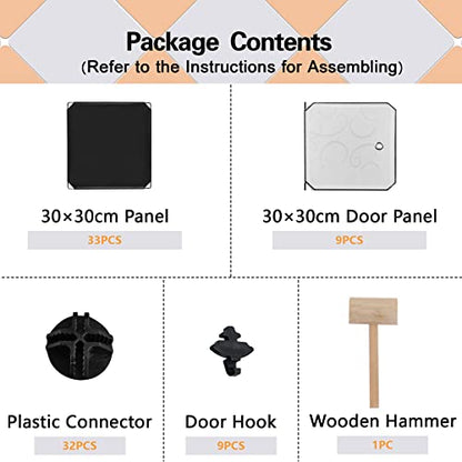 C&AHOME 9-Cube Storage Organizer with Door Cube Shelf Closet Cabinet Black | DIY Plastic Modular Bookshelf, Stackable Clothes Storage Shelving Ideal for Home, Bedroom - size: 9-Cube