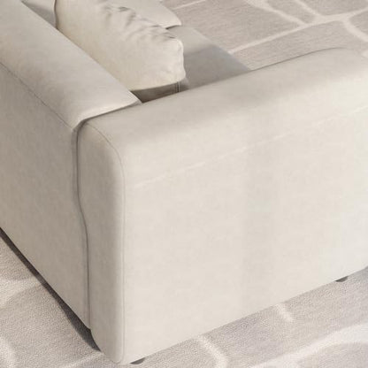 4 Seater Velvet Sectional Sofa, Modern Oversized Couch with 4 Pillows, 4 Seat Sofa Couch for Living Room, Apartment, Office, Small Space, Beige, 4 Seat (No Ottoman), 140.94" L - size: 4 Seat Sofa (No Ottoman)