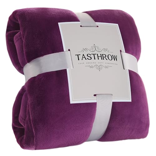 TASTHROW Purple Throw Blanket 50x60 Inches | Soft PlushCozy Fleece Flannel Throw Blanket, Lightweight Warm Throws for Bed, Couch, Bedroom and Living Room, All Seasons - color: Purple, size: 50"x60"