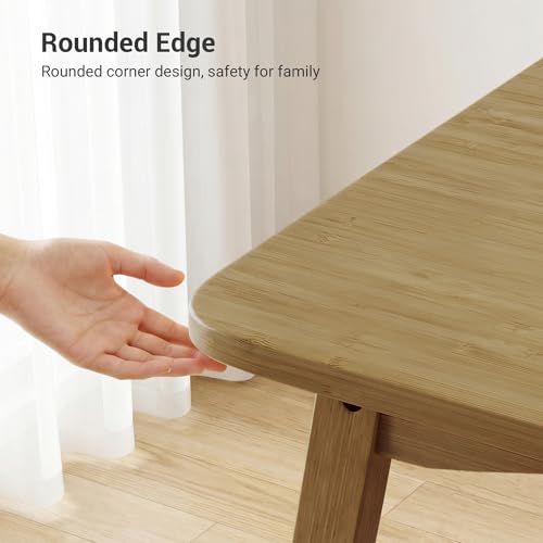 Bamboo Dining Table, Small Kitchen Table for 2, 27.6" Square Dining Tables for Small Space, Easy Assembly, Dinner Table for Dining Room, Living Room, Kitchen, Office(Brown) - color: Brown