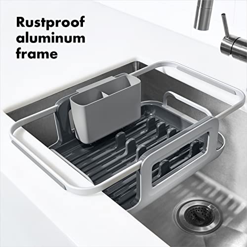 OXO Good Grips Extendable Over-The-Sink Aluminum Drying Dish Rack, One Size (Pack of 4) - size: One Size (Pack of 4)