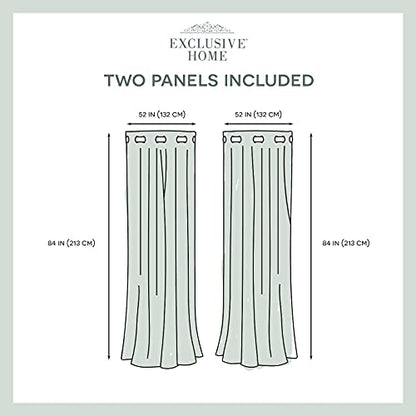 EXCLUSIVE HOME Medallion Room Darkening Blackout Grommet Top Curtain Panel Pair, 52"x84", Sundress Yellow - color: Sundress Yellow, size: 52"W x 84"L (Pack of 2)