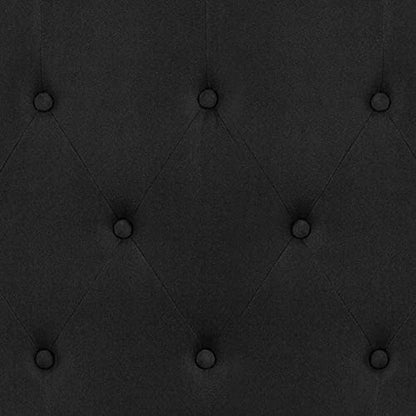 EMMA + OLIVER Black Full Tufted Headboard | Adjustable Bed Rail Slots, Fabric Upholstered - color: Black, size: Full