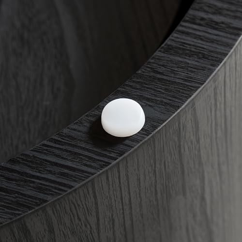 Nesting Coffee Table Set of 2, Modern Round Coffee Table Drum Side Table, Wooden Circle Accent Tables End Tables for Small Spaces Living Room Bedroom Office (Black) - color: 18.9" & 14.96" Dark Black