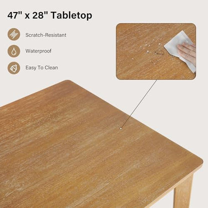 4-Piece Farmhouse Dining Set, Wooden Dining Table with 2 Chairs, Bench Seat | Upholstered Chairs and Bench, Mid-Century Modern Wooden Kitchen Table Set for Dining Room, Small Spaces, Rubberwood Legs - size: 1 Table With 2 Chairs+ 1 Bench