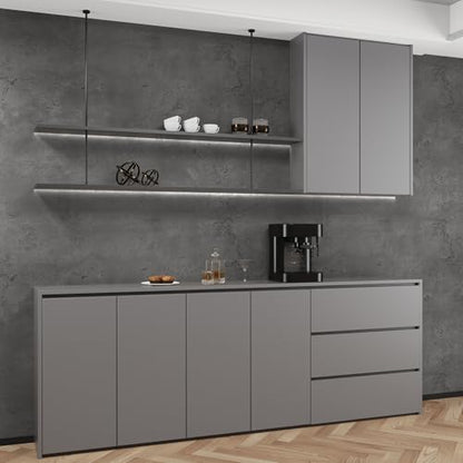 3yecao 48"×591" Large Size Extra Wide Thick Darker Grey Black Concrete Wallpaper Peel and Stick Dark Gray Concrete Cement Contact Paper Vinyl Textured Adhesive Sticker for Bedroom Bathroom Gym Walls - color: Dark Gray, size: 48" x 591"