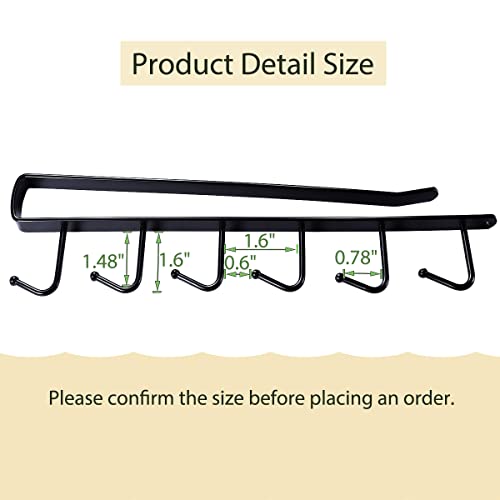 3 Pack Black Under Cabinet Mug Holder, Cup Rack For 1 Inch Shelves | Save Cabinet Space By Hanging Mugs Under Shelves, Keeping Cups Organized And Easy To Access - color: b- 3pcs Black