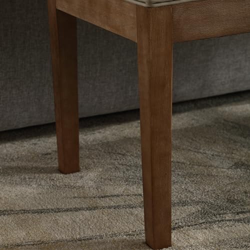 PU Leather Dining Bench Upholstered Entryway Bench Farmhouse Shoe Bench Seat Ottoman for Hallway Living Room Bedroom End of Bed Dining Room Kitchen, 45.5" Long, Gray - color: Pu Leather, Gray