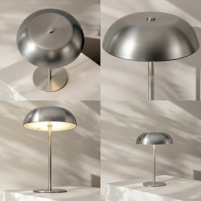 Portable LED Mushroom Table Lamp - color: Silver