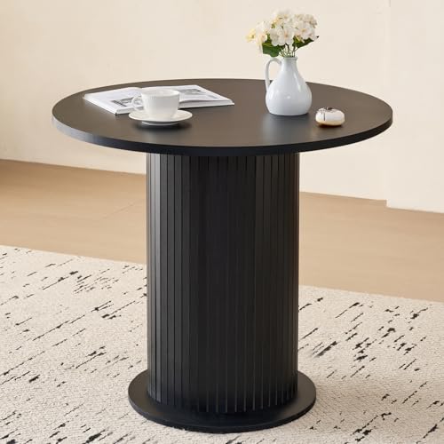 31.5" Round Dining Table for 2, Modern Small Pedestal Kitchen Table, Space Saving, for Apartment Dining Living Room,Black - color: Mini Black 31.5