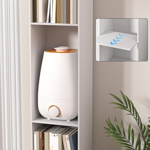 70.9 Inch Tall Narrow Bookcase, Modern White Corner Storage Cabinet, Free Standing Bookcase with Storage, 6 Tier Cube Open Display Shelves for Home Office 30cm