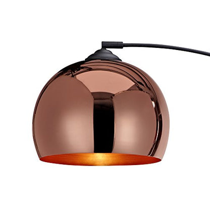 Teamson Home Arquer 66.93" Arc Floor Lamp for Living Rooms, Home Offices, Dining Rooms, Bedrooms with Faux Black Marble Base and Rose Gold Bell Shade - color: Rose Gold