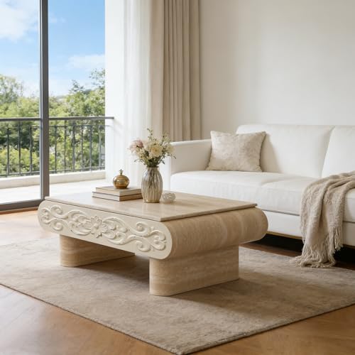 39.4" Lift Top Coffee Table with Hidden Storage & Antique Design for Living Room, Rectangular MDF Wooden Center Table Tea Table for Apartment, Beige - color: 39.4" Lift Top Coffee Table With Antique Design,beige