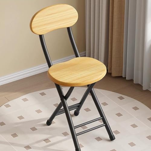 Mid-Century Foldable Dining Chair with Back, Portable Folding Stools Stackable, Indoor Stackable Chairs with Anti-Slip Feet for Living Room Office - color: A, size: 6PCS
