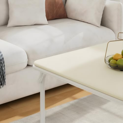 VECELO 34'' Folding Card Table Square with Soft Padded Tabletop, Portable for Dining Room, Parties, Games, Puzzles, Cream & Beige - color: Cream & Beige, style: Folding Table