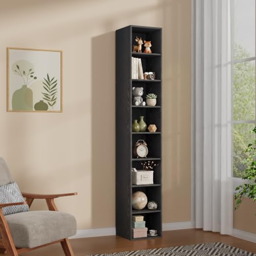 8 Cube Black Book Shelf, Tall Bookcase for Bedroom Home Office Living Room - color: Black, size: 8 Cube