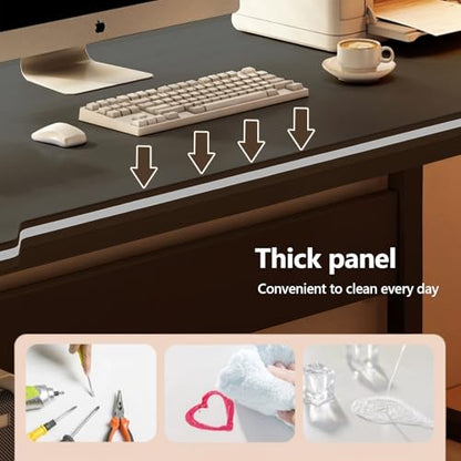 Gaming Desk Computer Writing Table Student Art Modren Simple Style PC Wood Suitable for Home, Office - color: Black, size: 31.4*19.6