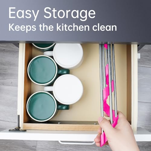 Tomorotec Triangle Roll Up Dish Drying Rack 304 Stainless Steel Rose | BPA-Free Food-Grade Silicone Edges Foldable Waterproof Rustproof Heavy-Duty Space Saver Heat Resistant to 550°F - color: Rose