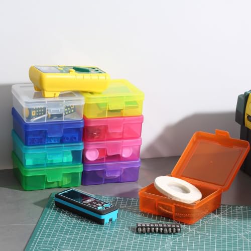 18 Pack Plastic Hobby Art Craft Organizer with Boxs | Transparent View,Stackable,Clear,Space-Saving,Durable,See Through,Plastic,,Dust Protection - size: Small&Color-18 Pack