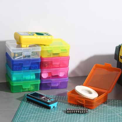 18 Pack Plastic Hobby Art Craft Organizer with Boxs | Transparent View,Stackable,Clear,Space-Saving,Durable,See Through,Plastic,,Dust Protection - size: Small&Color-18 Pack