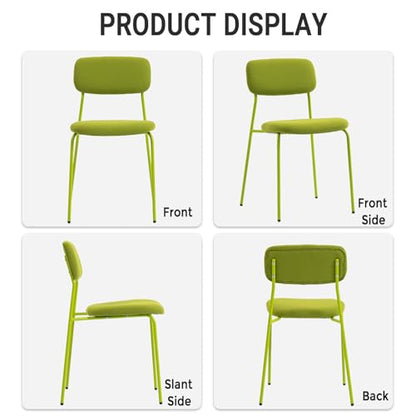 Sidanli Stackable Waiting Room Chairs, Armless Dining Chairs Without Wheels Set of 4 with Comfotable Cushion for Reception Break Room Lobby, Green - color: Green
