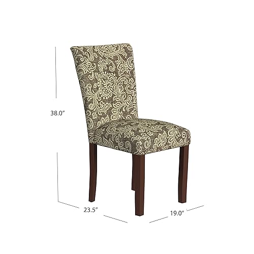HomePop Classic Parsons Dining Chair, Pack of 2, Brown Jacobean Print - color: Brown Jacobean Print, style: Pack of 2