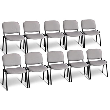 VINGLI 10-Pack Waiting Room Chairs, Stackable Chair for Office, Mesh-Grey | Stacking Chairs, Armless Church Chairs, Space-saving, Guest & Reception, Office Lobby, Business Hall - color: Mesh-grey, size: 10-pack