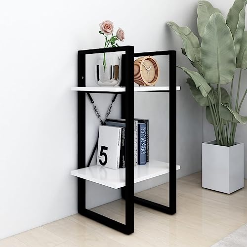 2-Tier Small Bookcase White, Compact Book Cabinet with Engineered Wood Shelves for Books and Magazines, Easy Clean - color: White, size: 1 & 27.6"