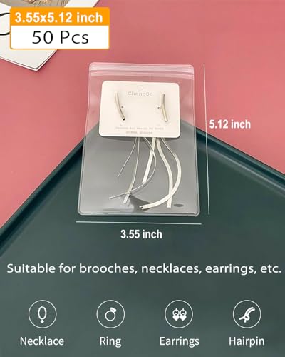 50Pcs Anti Tarnish Jewelry Bags Clear Pvc Jewelry Storage Pouches with Zipper Plastic Packing for Earrings (Pvc Jewelry Bags Large 3.55x5.12 in) - color: 50Pcs Pvc Jewelry Bags Large 3.55x5.12 in