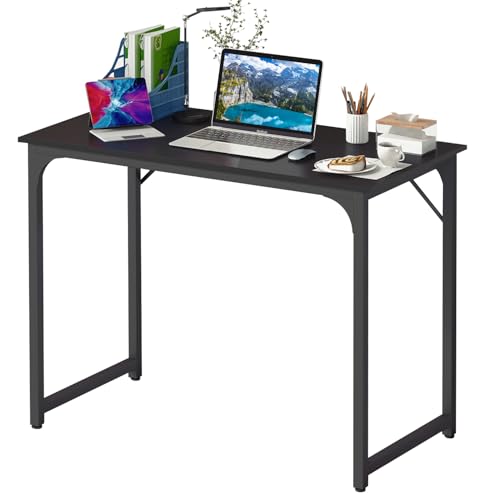 BestOffice Computer Desk,Home Office Desk, Modern Simple Style for Home Office Study Writing (Black, 39 Inch) - color: Black, size: 39 Inch