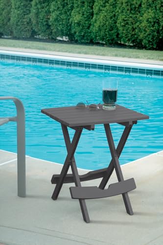 Adams Quik-Fold® Side Table - Charcoal - color: Charcoal