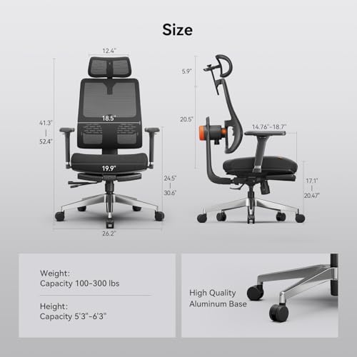 Ergonomic Office Chair-Home Office Desk Chair with Footrest, Auto-Following Backrest & Headrest, 4D Armrests, 96°-136° Recline - color: Black, size: Without Laptop Table + Auto-Following Headrest