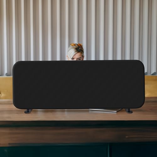DECOLAB Desk Divider, Movable Desk Partition 48"x18", Midnight | Table Top Privacy Panel. For Home Office, Student, Classroom, Study. Free Standing. No Drill. - color: Midnight