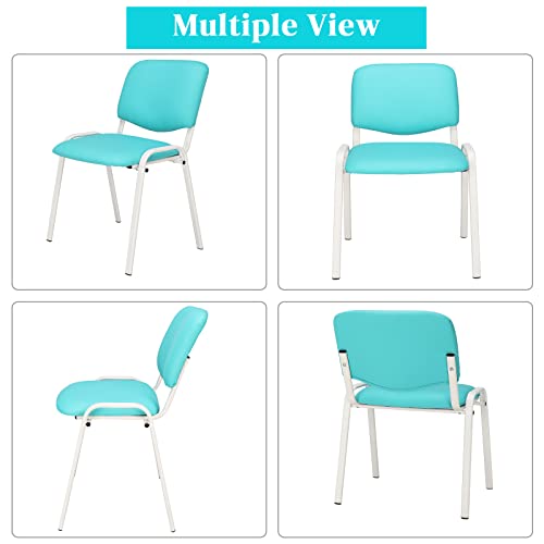 VINGLI 5-Pack Waiting Room Chairs, Stackable Chair for Office, Pu-Blue | Stacking Chairs, Armless Church Chairs, Space-saving, Guest & Reception, Office Lobby, Business Hall - color: Pu-blue, size: 5-pack
