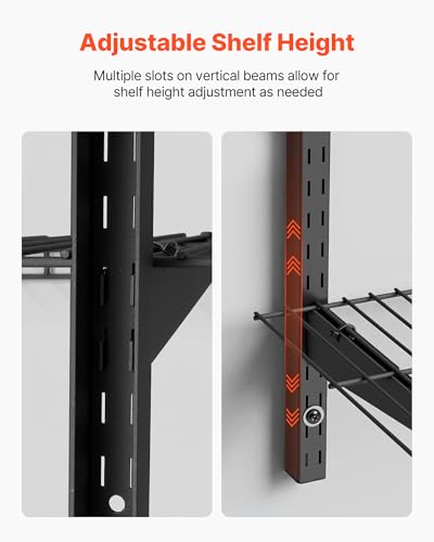 VEVOR 3-Tier Heavy Duty Wall Garage Shelving, 1 x 3 ft Steel Wall Mounted Shelving Unit, 11 x 36 Inch Per Shelf Floating Storage Metal Rack for Garage with 450 lbs Total Weight Capacity, Black - size: 1×3 ft