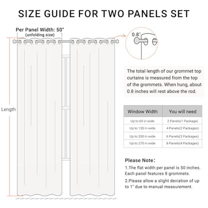 100% Blackout Linen Textured Curtains 102 Inch Long, Beige | 100% Blackout Shield, Light Blocking, Thermal Insulated, Grommet Window Curtains for Bedroom/Living Room, 50"x102", 2 Panels - color: Alba | Beige, size: 50"W x 102"L (Pack of 2)