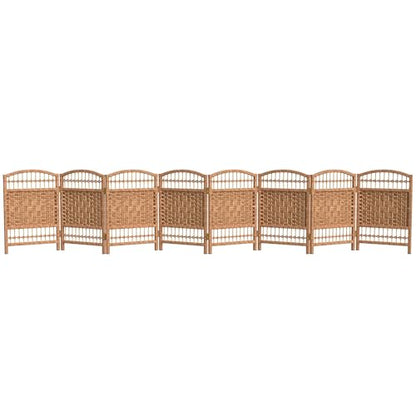 Red Lantern 2 ft. Short Fiber Weave Folding Screen - Natural - 8 Panels - color: Natural, size: 8 Panel