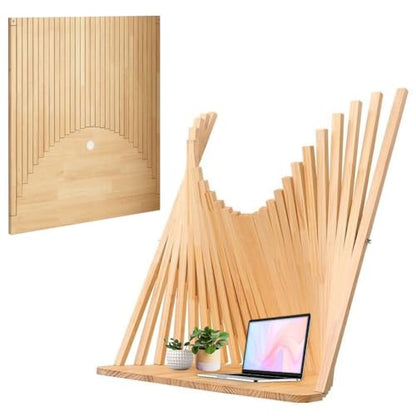 Wall Mounted Drop-Leaf Table Floating Laptop Desk, Fold Down Wall Desk, Wood Foldable Hanging Workbench, for Small Spaces, Bar, Bedroom