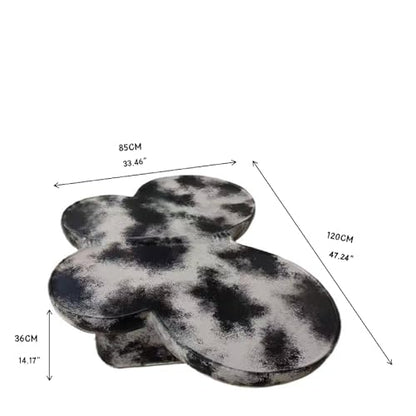 Modern Fiberglass Butterfly Coffee Table, Black and White Artistic Center Table, Sculptural Accent Cocktail Table for Living Room, Durable Contemporary Furniture(47''Grey+Black) - color: 47''grey+black