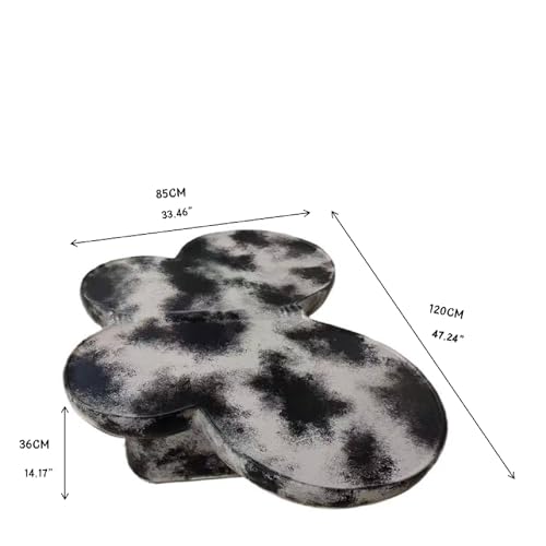 Modern Fiberglass Butterfly Coffee Table, Black and White Artistic Center Table, Sculptural Accent Cocktail Table for Living Room, Durable Contemporary Furniture(47''Grey+Black) - color: 47''grey+black