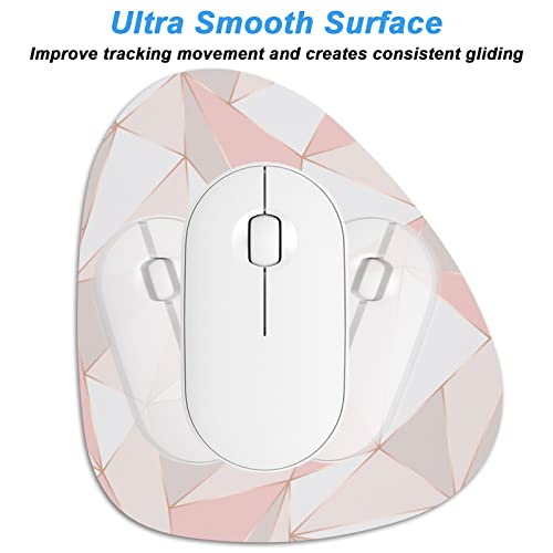 Rimilak Small Mouse Pad 6 x 7 Inch, Irregular Mini Mouse Pad with Non-Slip Rubber Base, Waterproof Compact Mouse Mat for Laptop Computer Wireless Mouse Keyboard Home Office Travel, Pink Marble - color: Pink Triangle Marble, size: 7L x 6W inches