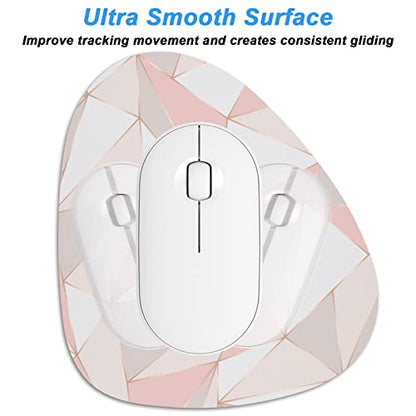 Rimilak Small Mouse Pad 6 x 7 Inch, Irregular Mini Mouse Pad with Non-Slip Rubber Base, Waterproof Compact Mouse Mat for Laptop Computer Wireless Mouse Keyboard Home Office Travel, Pink Marble - color: Pink Triangle Marble, size: 7L x 6W inches