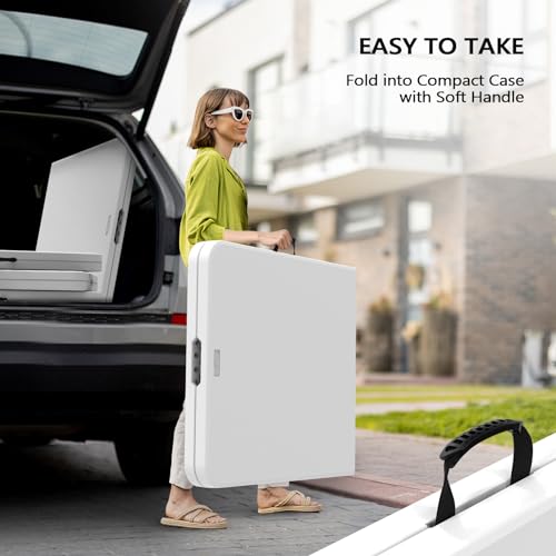 VINGLI 6-Foot Portable Plastic Folding Table,Rectangular HDPE Tabletop Foling Table for Indoor and Outdoor Use with Carrying Handle,White 100 Pack - size: 100 Pack