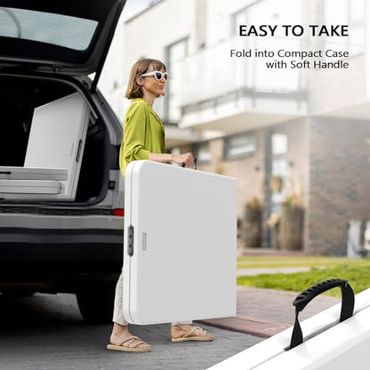 VINGLI 6-Foot Portable Plastic Folding Table,Rectangular HDPE Tabletop Foling Table for Indoor and Outdoor Use with Carrying Handle,White 100 Pack - size: 100 Pack