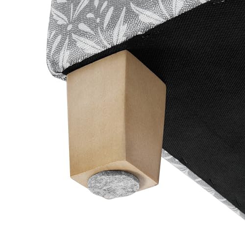 HomePop 18" Classic Square Storage Ottoman - Light Grey Print - color: Light Grey